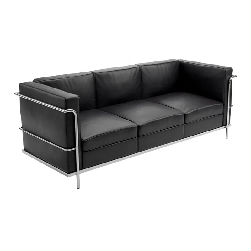 Factory High Density Sponge Stainless Steel Frame Reception Sofa Set furniture sofa set leather