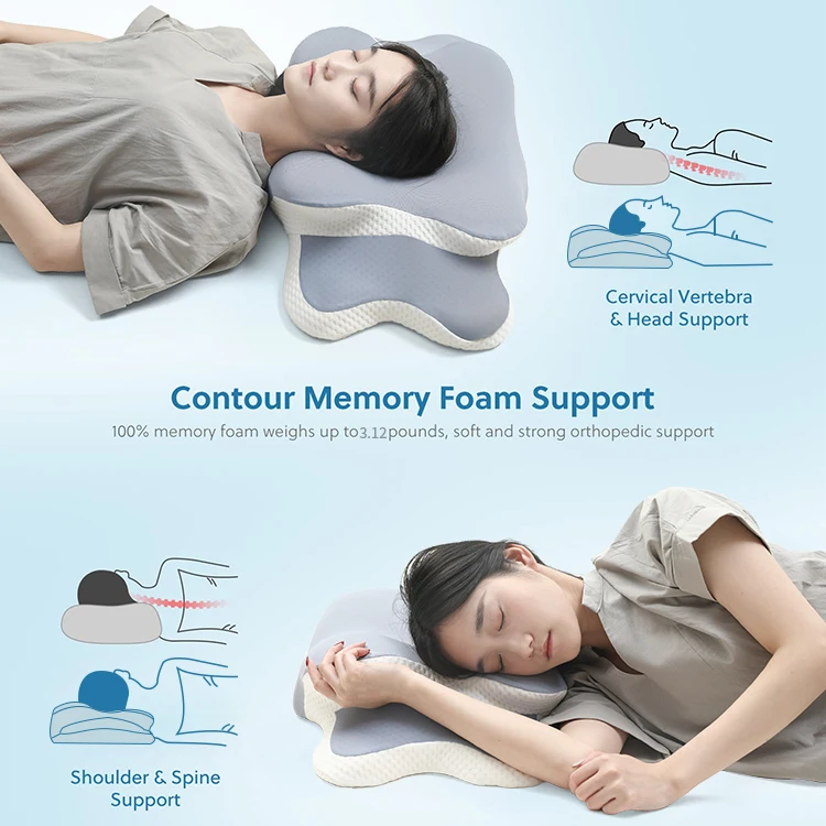 Hnos bed pillows for sleeping - queen size sponge pillow cervical Rectangle memory foam Bed Pillows For Bedroom