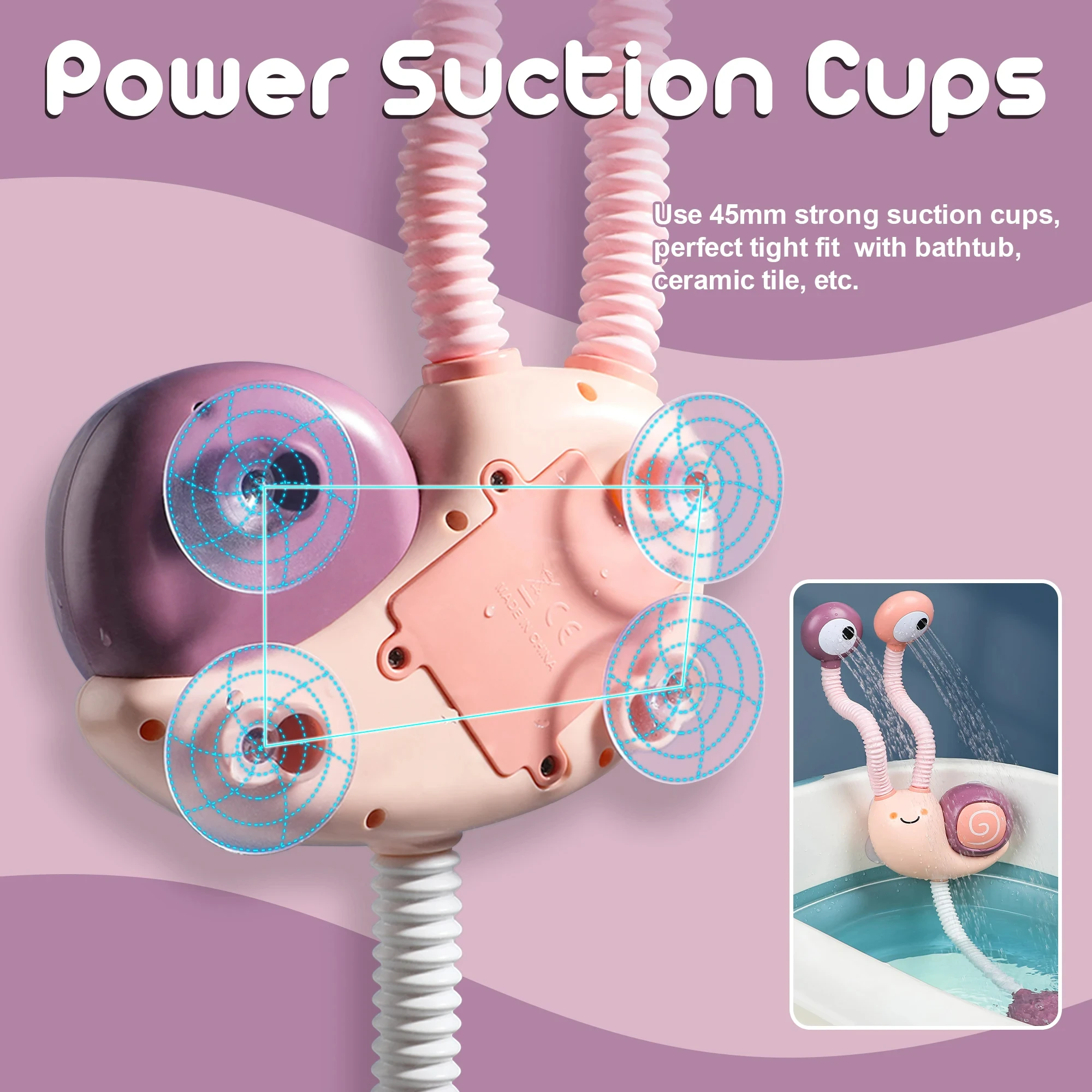 Newest Electric Water Spray for Toddlers Baby Hand Shower Snail swimming Bath Toys