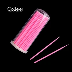 Gollee Pink Black Micobrush Eyelash Extension Disposable Mascara Dispenser Fiber Fabric Eyelash Applicator Micro Brush