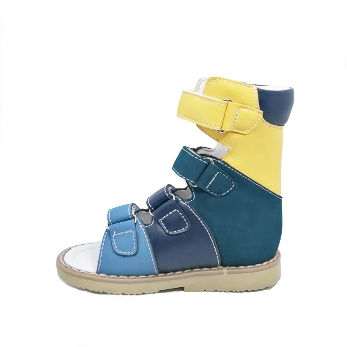 Children Boys Summer Genuine Leather Sandals Fashion Stylish Casual Corrective Orthopedic Shoes For Kids Babies