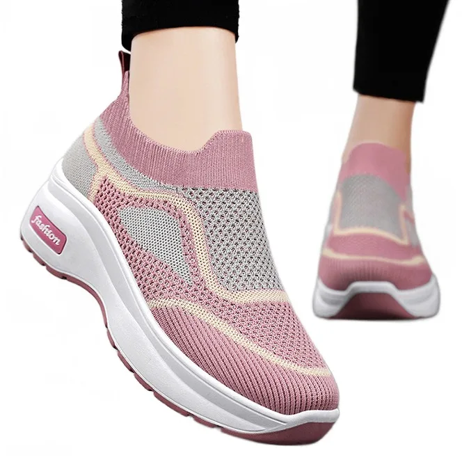 Fast shipping spring outdoor fashion chunky casual women walking shoe