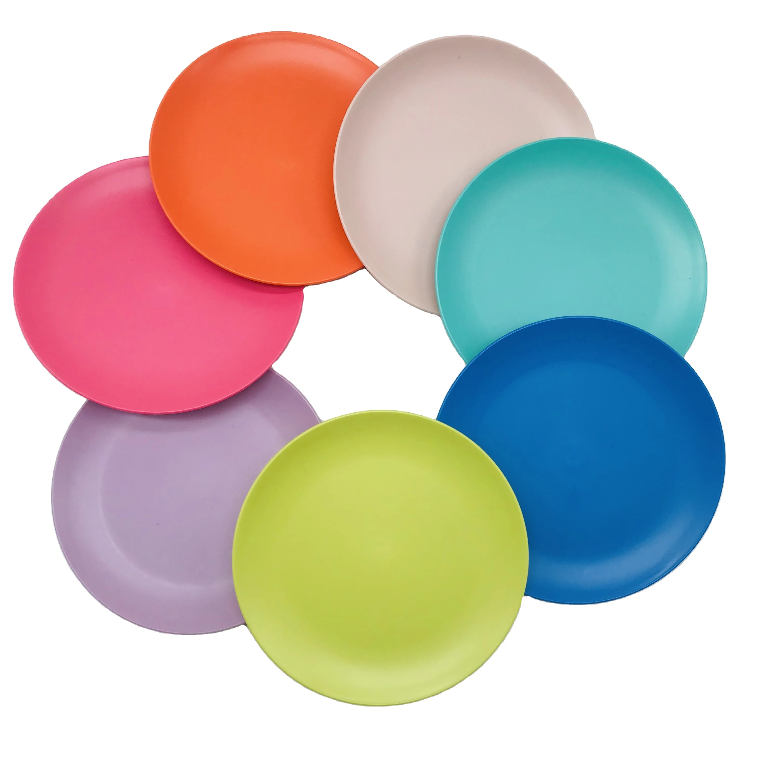 Lightweight Durable PP and RPET Plastic Dinner Plate Set of 6 Reusable Dinnerware for Home Use Dishwasher Safe