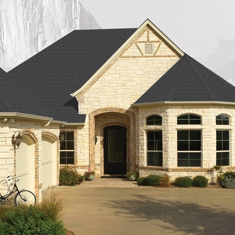 free sample 30 years warranty high quality dark brown asphalt shingles fish scale bitumen roofing shingles tiles for 3 tab