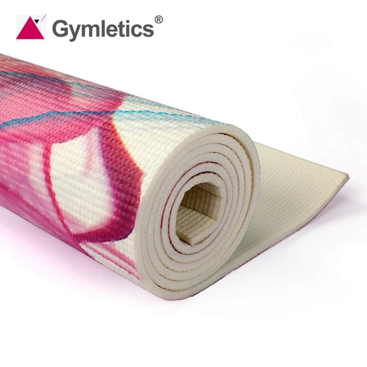 Недорогой Коврик для йоги по заводской цене от производителя цветной нескользящий коврик из ПВХ с принтом гимнастики и аэробики