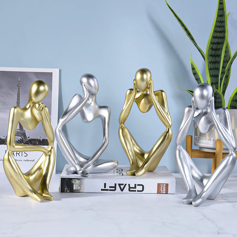 2022 HOT SELLING RESIN ARTIFICIAL SITTING THINKER LADY HOUSE TABLE DESK TOP DECORATIVE HOLIDAY GIVEAWAY STATUE SCULPTURE GIFT