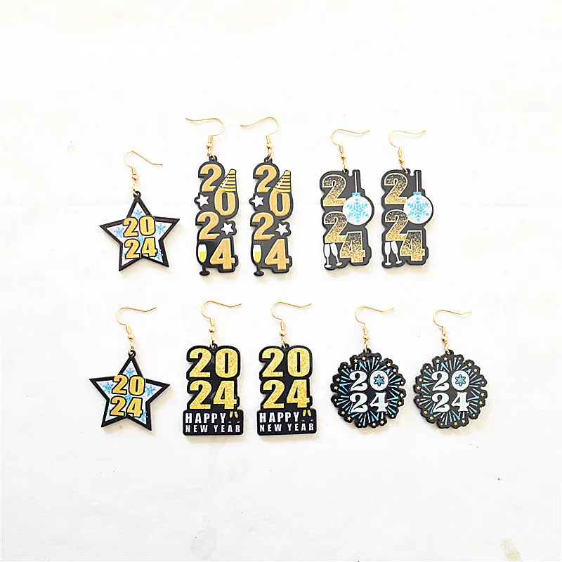 2024 New Design Acrylic Charm Dangle Stud Earrings Girls Jewelry