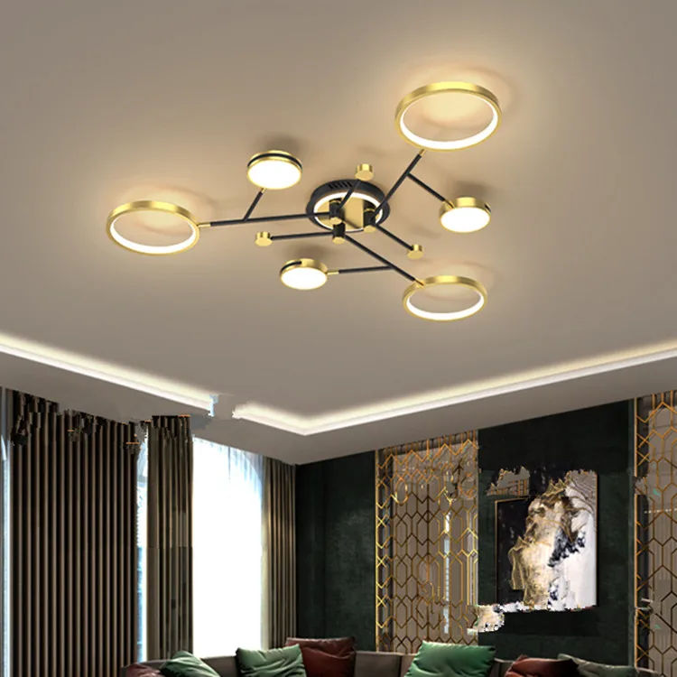 Modern Fashion Indoor Large LED Ceiling Lamp Acrylic Crystal Chandelier for Hotel Round Living Room Decor with Metal Material