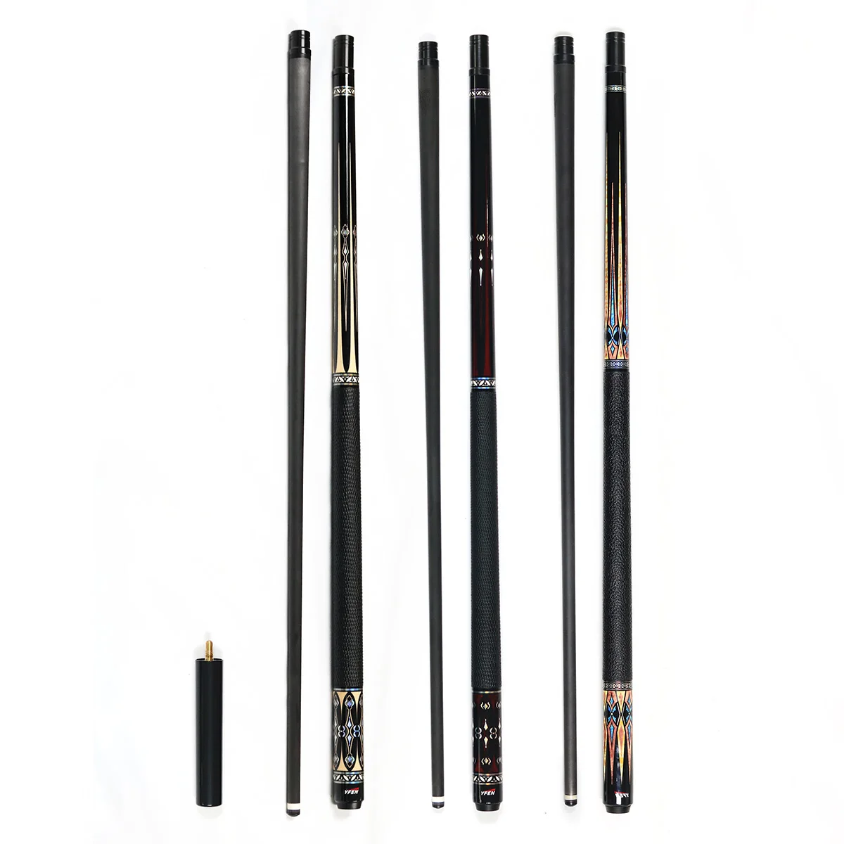 High Quality Handmade YFEN Carbon Fiber 12.5mm  11.5mm 1/2 Billiard Pool Cue with Free Extension For Sale