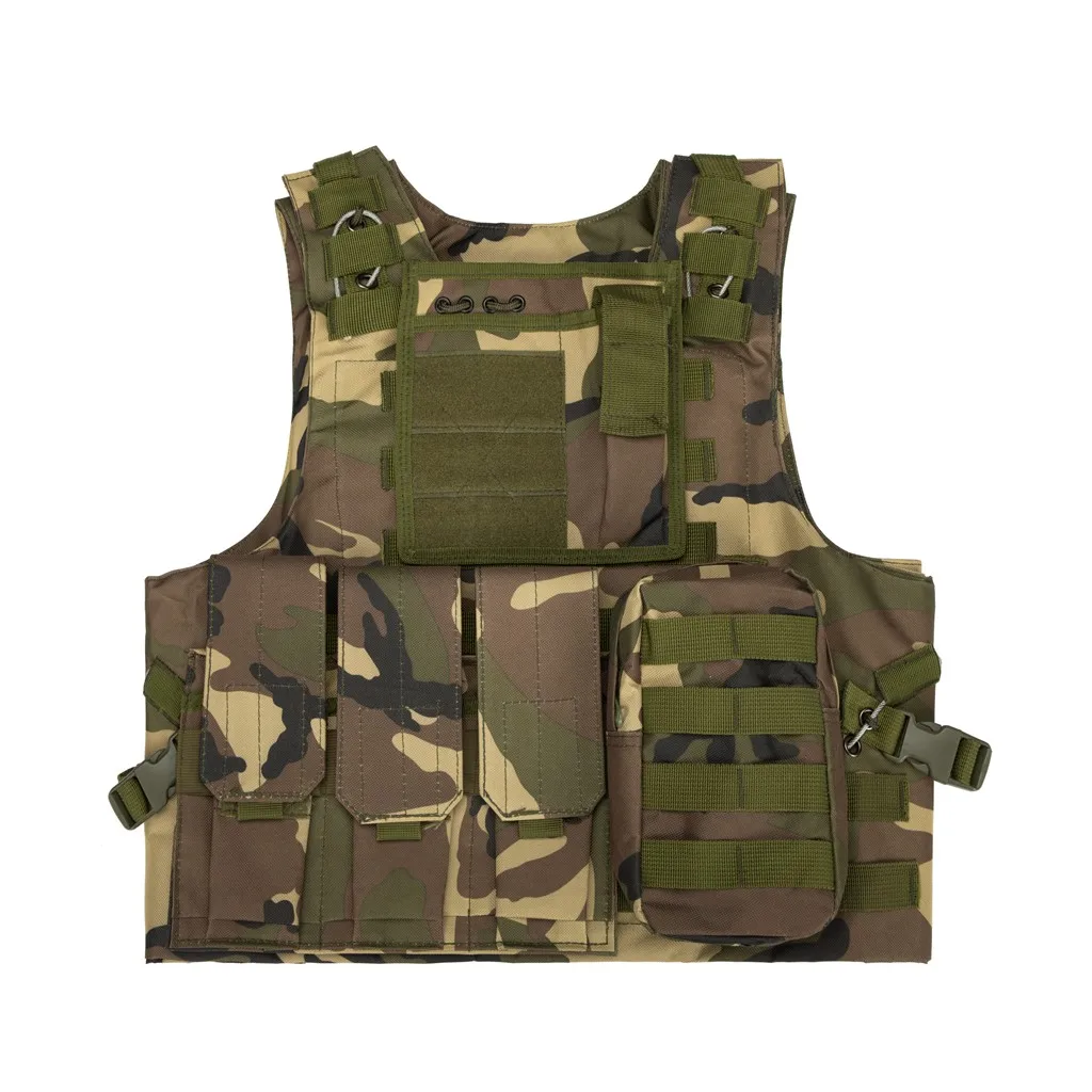 
Tactical MOLLE Airsoft Adjustable Paintball Combat Training Vest Detachable Protective Vest CS Field Game Vest 