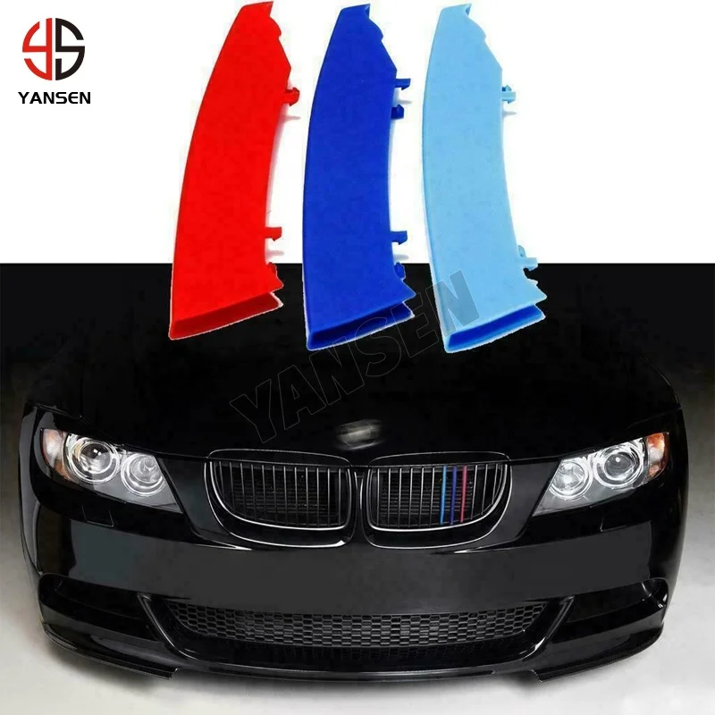 M-цветная Спортивная передняя решетка радиатора вставка для BMW 325i 328i 330i 335i M3 E90