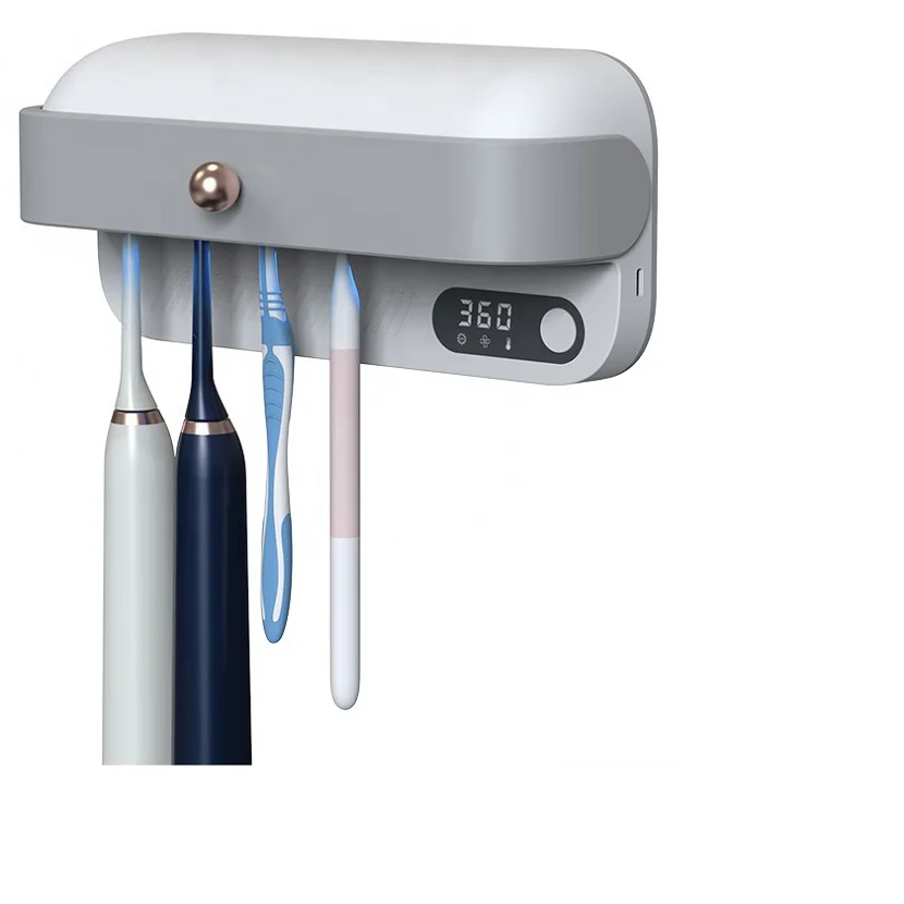 Ansimi wholesale 4 in 1 UVC Light Toothbrush Sanitizer Holder for family Rechargeable Toothbrush Sterilizer Box