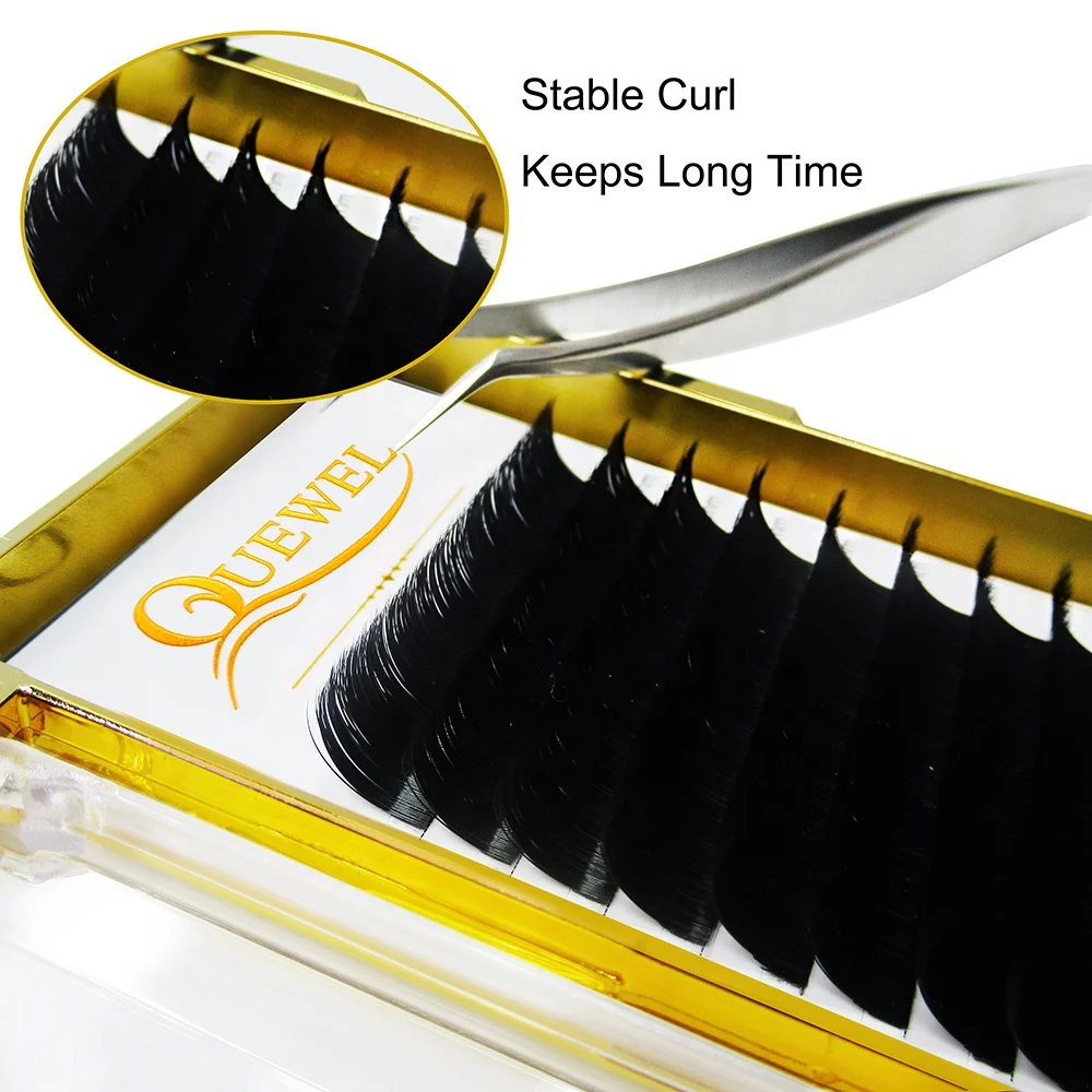 QUEWEL volume fans eyelash extension mixed lash extension trays volume eyelash extension korean