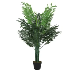 Amazon hot selling 130cm balcony polyester leaves artificial palm tree in pot