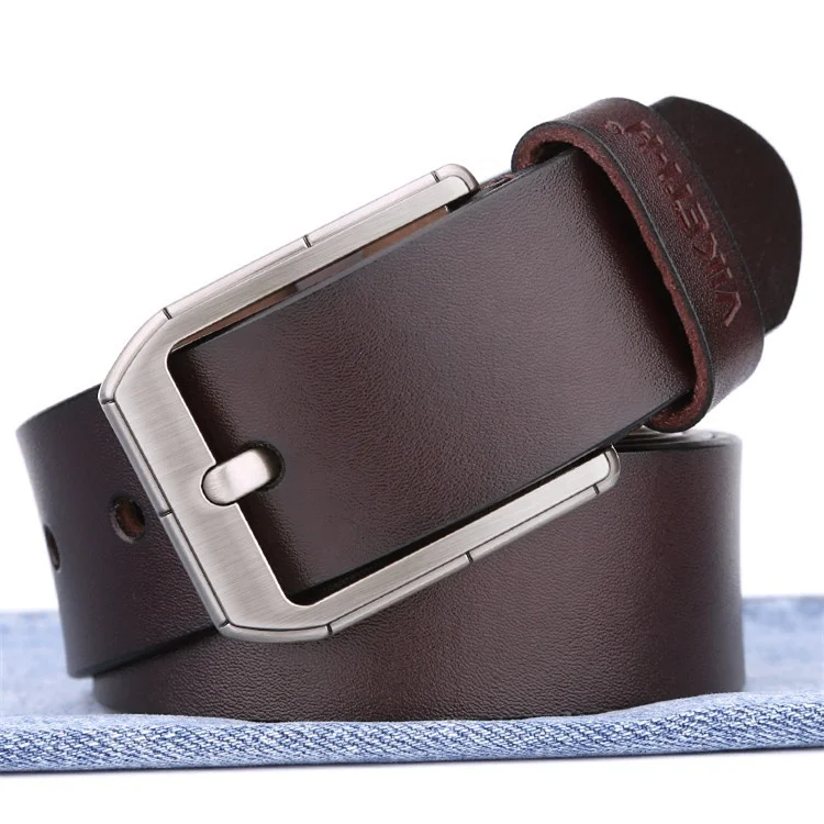 IGM Brand hot sale mens cowhide genuine leather pin belt buckle wholesale real leather belt