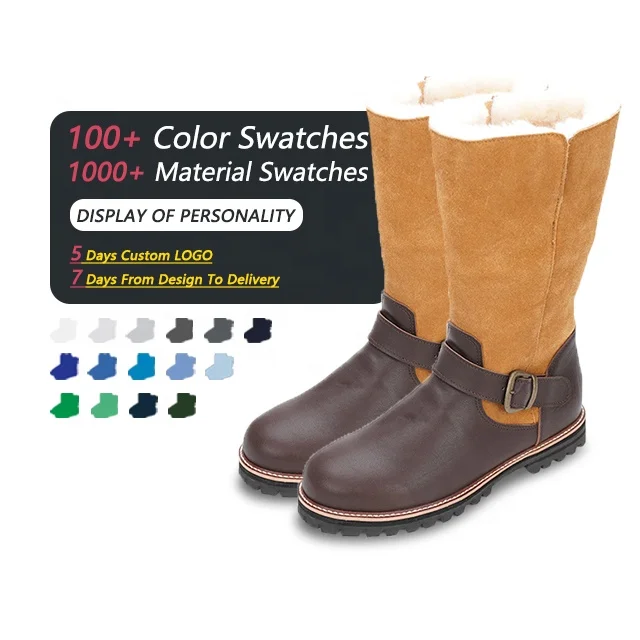 Warmlab/женские ботинки средней высоты с регулируемым ремешком; Женские зимние ботинки из натуральной кожи на меху для верховой езды с изображением лошадей; 2021