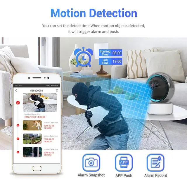 Video Call Office Security Light Recording Camera In Home