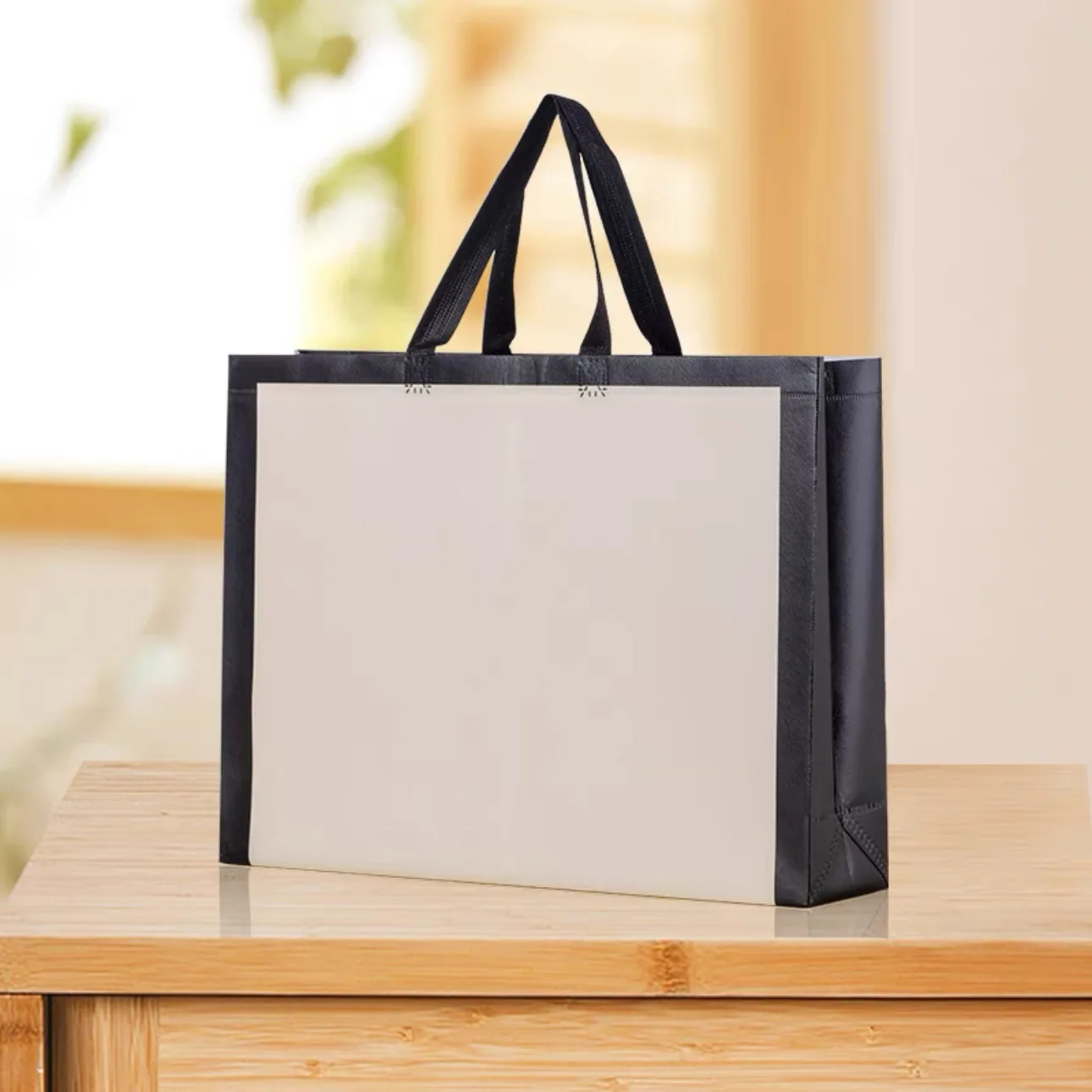 Eco-friendly Reusable Storage Grocery Bag Foldable Non-Woven Fabric Waterproof Coating Custom Polyester Takeaway Shopping Pouch