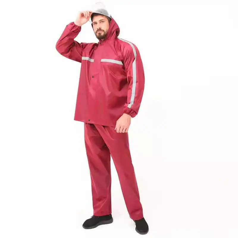 Portable Clear Plastic Adults Raincoat with Women Men Pants Poncho