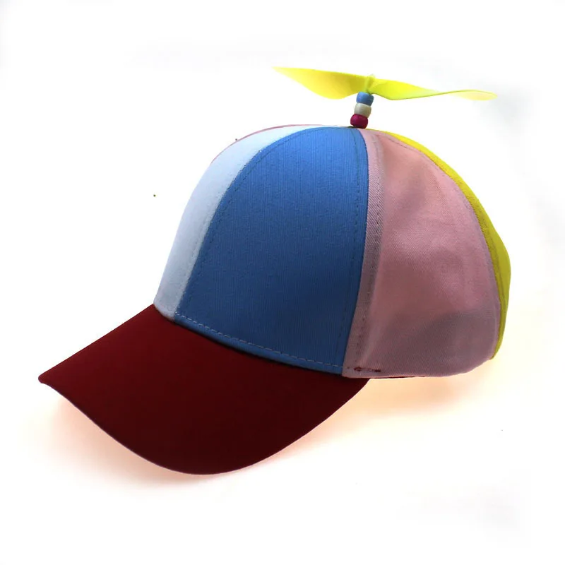 Custom Oem Multi-Color Propeller Helicopter Creative Baseball Cap Hat With Removable Bamboo Dragonfly For Kids Snapback Hats