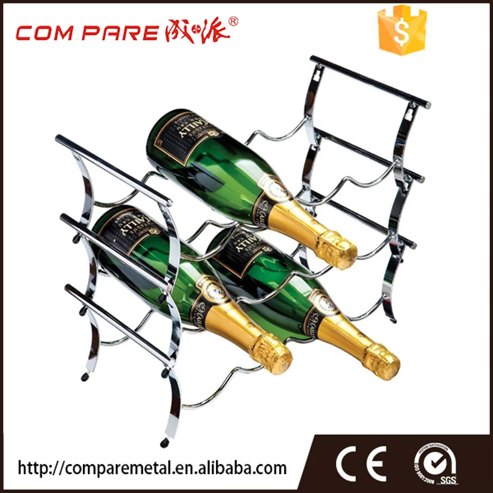 3-Layer Standing Countertop Metal Storage Rack Stackable Iron Wire Wine Bottle Organizer Holder Kitchen Designed Food Packed Box