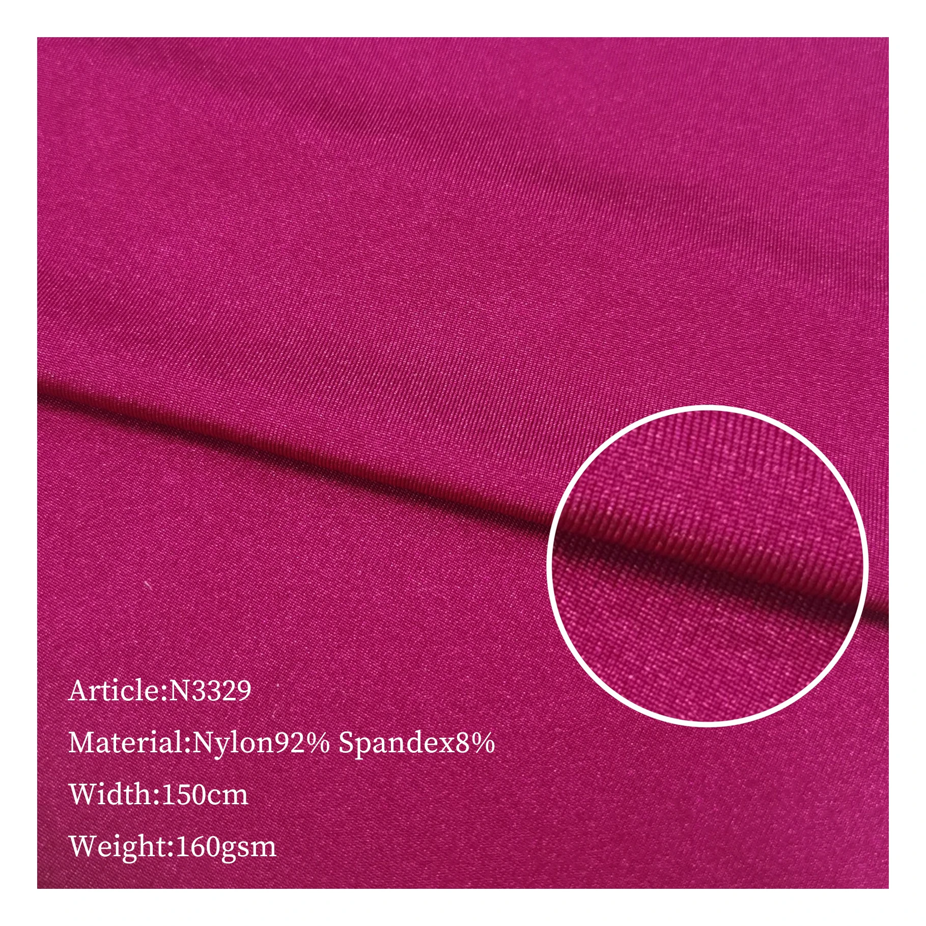 2022 Runlam New design single shiny micro fabric jersey knitting 92 nylon 8 spandex 4 way stretch fabric for underwear
