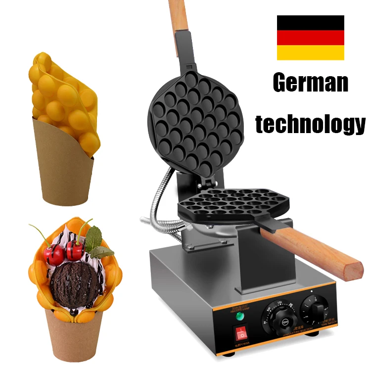 New Style Commercial Electric 110V 220V Egg Bubble Waffle Maker Machine Hong Kong Eggettes Waffle Iron Cake Oven