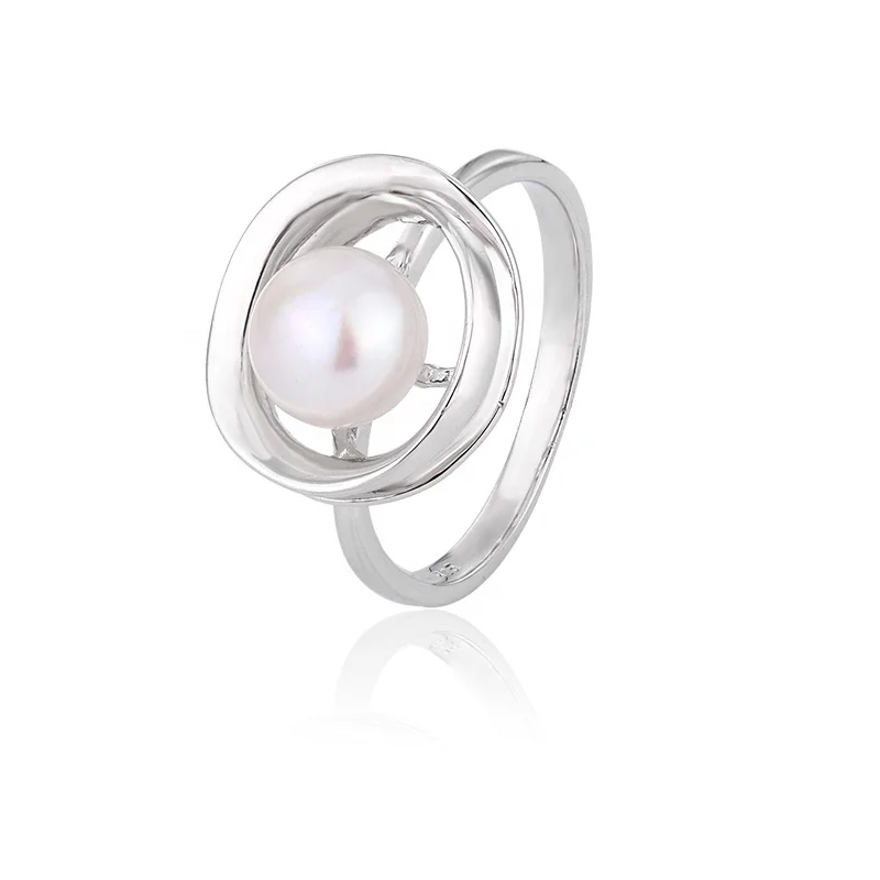 KAMMY 8-8.5mm Circle Hollowing 925 Sterling Silver Dainty Casual Unique Adjustable Rings For Ladies