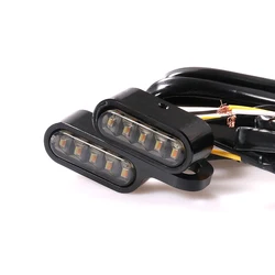 2x Motorcycle Parts Mini 8mm Handlebar LED Turn Signals Indicators Blinker Lamp Custom Cruiser Chopper Cafe Racer Touring