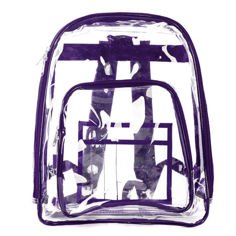 Clear Backpack Stadium Approved Clear Backpack Small for Work Travel Concert Beach PVC Transparent Backpack