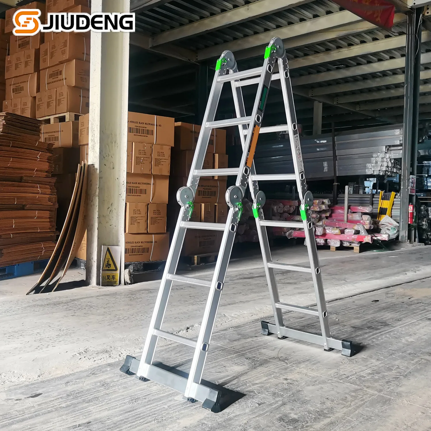 (Promotion) 4X3 Steps 1.5mm Thickness High Quality Factory Supply Aluminium Multi Purpose Telescopic Stair Ladder