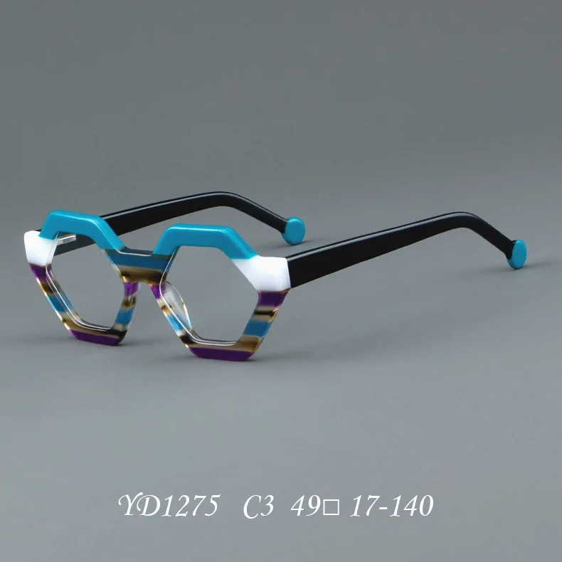 High-grade fashion colourful collocation acetate optical glasses frame personalised myopic glasses frame