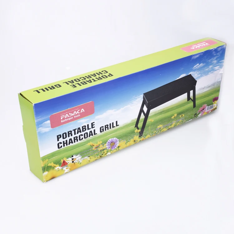 
Portable household stainless steel folding charcoal BBQ grill 