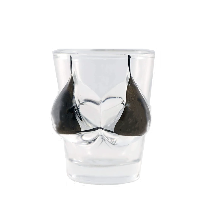 Customized 4.2oz decal printing whisky vodka  glass cup Bikini Bust 3D Shot Glass