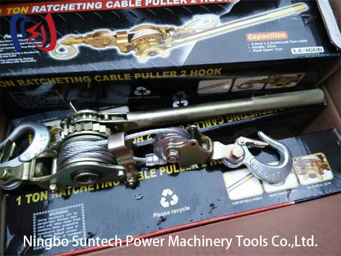 Heavy Duty Manual Ratchet Wire Rope Tighter Steel and Wood Safety Lifting Tools with Stable Performance Cable Puller