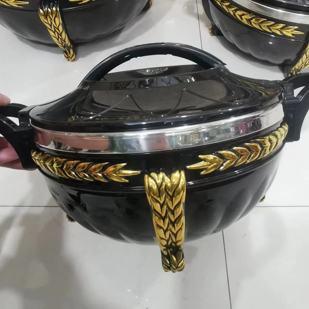 High Quality Big Capacity Hot Pot Food Warmer Set 3L+7L+10L 3pcs Set Kitchen Jars Storage Set for Ramadan Use