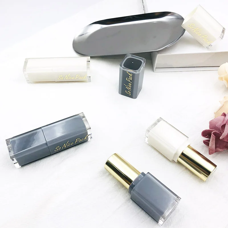 KHG-029 New design Empty Square Plastic Lipstick Tubes Custom Label wholesale Lipstick Tubes Packaging Containers 2024