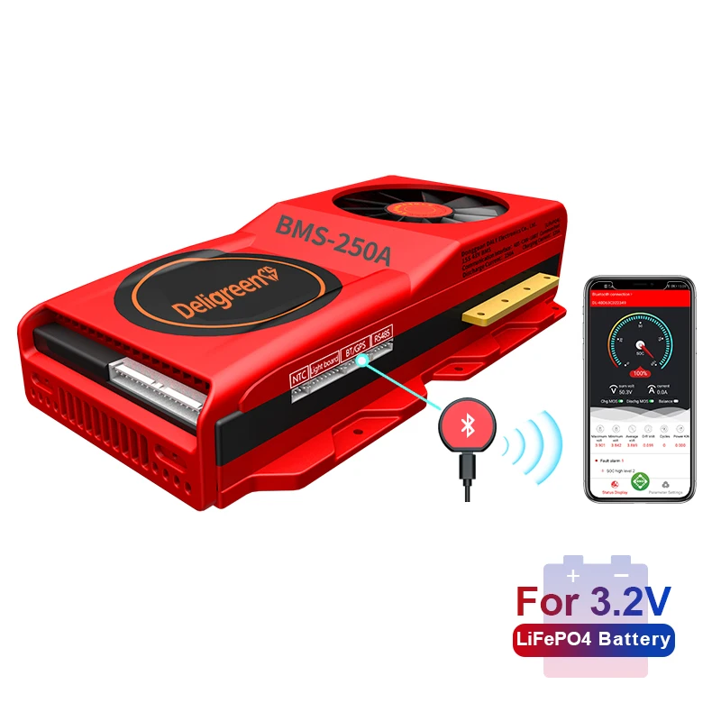 Amazon BestSeller BMS with fan 15S 48V Lifepo4 Battery Protection Board150A 200A 250A RS485 APP PC Electric Motorcycle