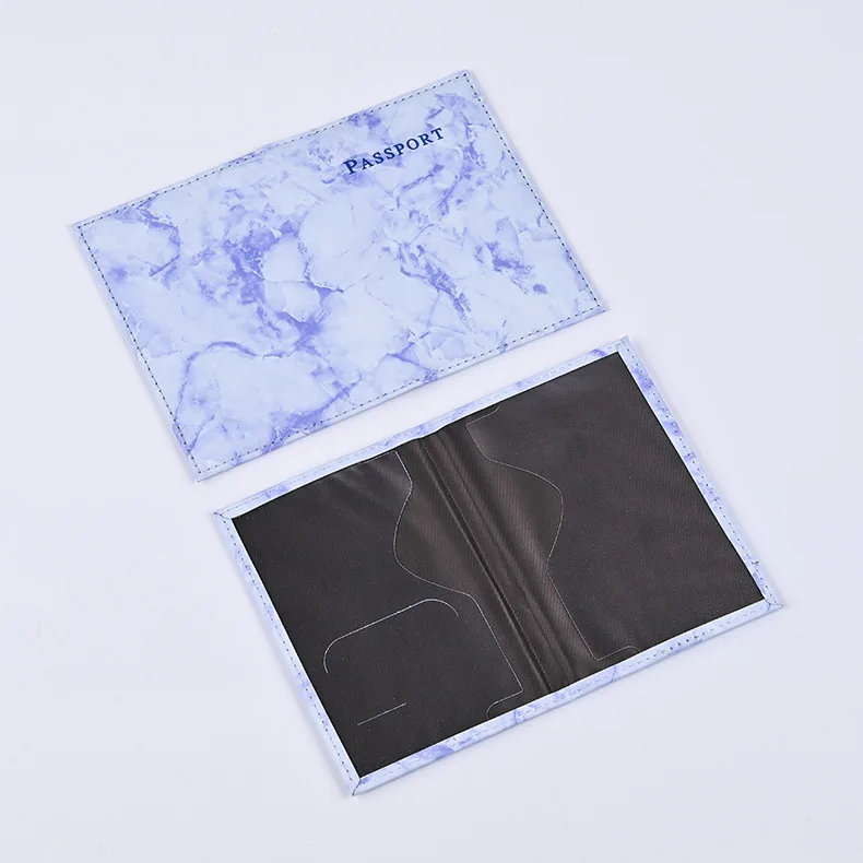 Wholesale PU leather passport holder marble pattern travel passport cover