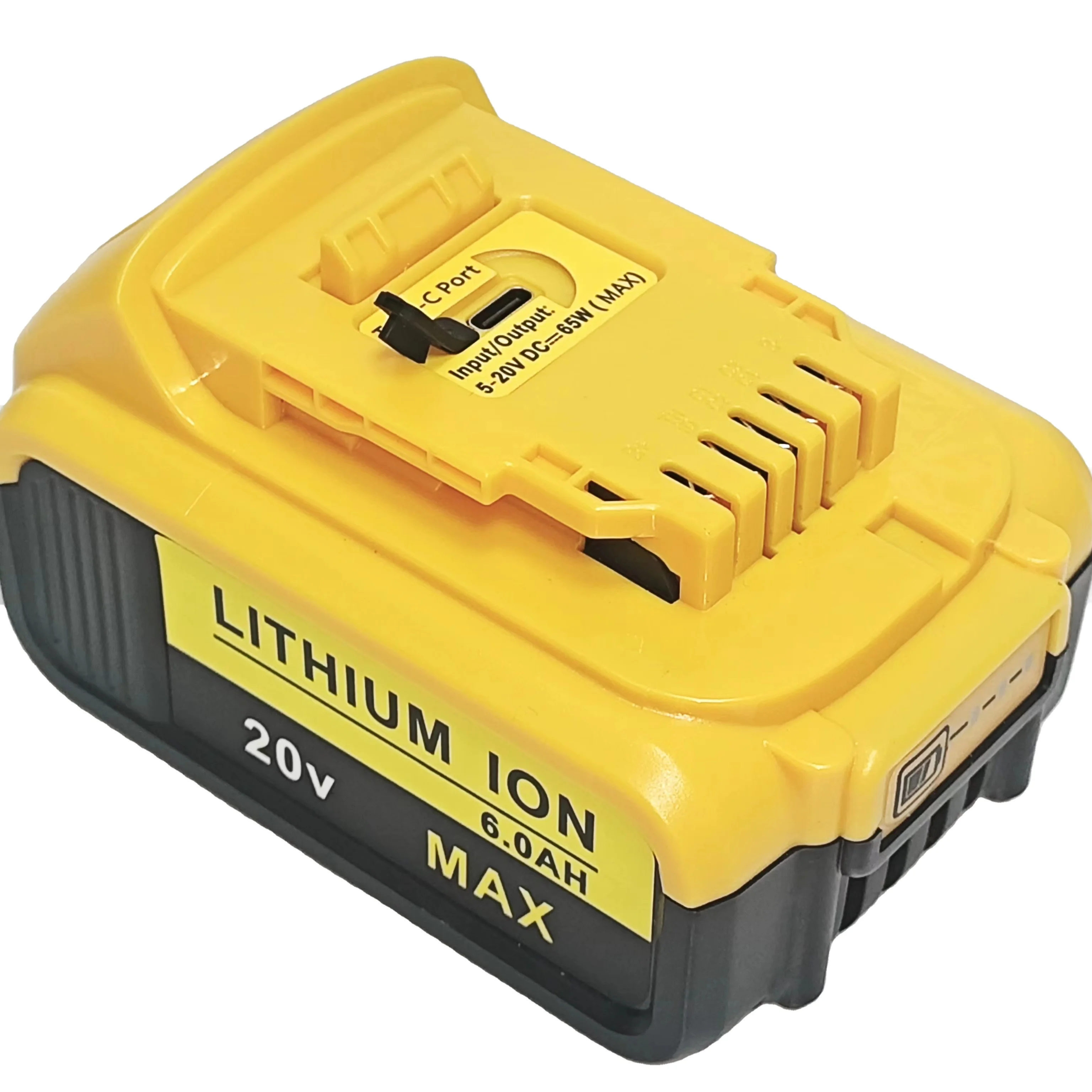 Новый дизайн DCB02 6Ah Замена Dewalt электроинструменты аккумуляторная буровая батарея с портом Type-C для батареи