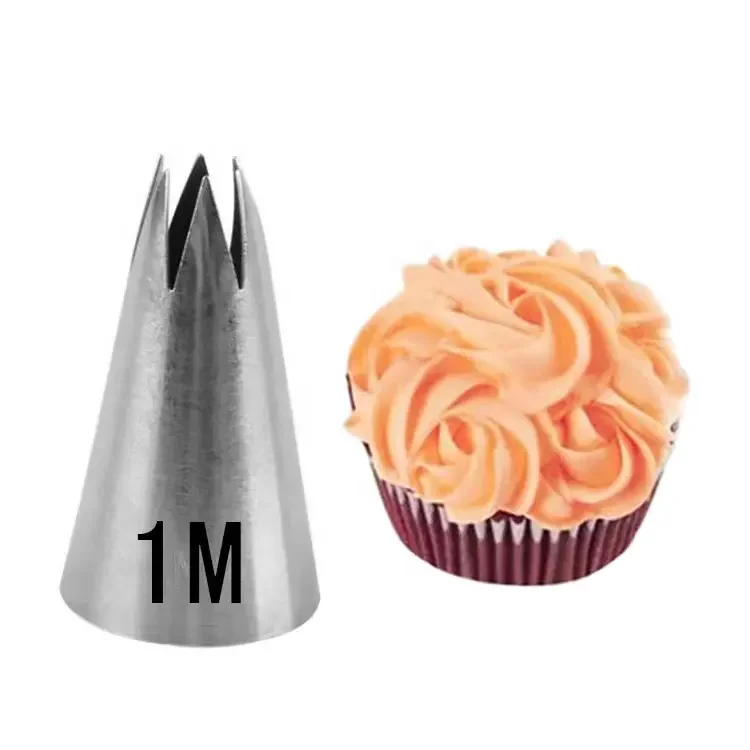 Popular Sale Wilton Stainless Steel 1M / 2D / 2F Nozzle Icing Piping Tips Cake Decorating Nozzles