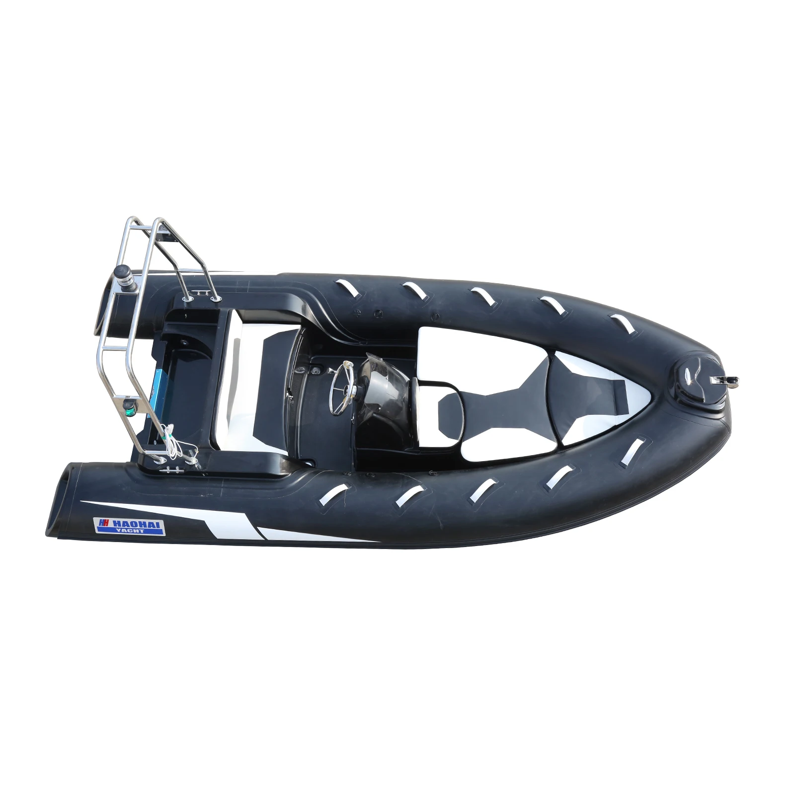 Qingdao Haohai Sailing Custom Logo Small Bateau Center Console Rib Fishing Boat Made to Order Rubber Boat