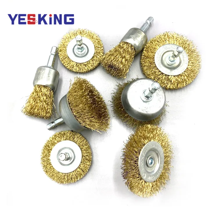 Hot sale mini stainless steel parallel curved wire brush with rod industrial rotary wire brushes for polishing