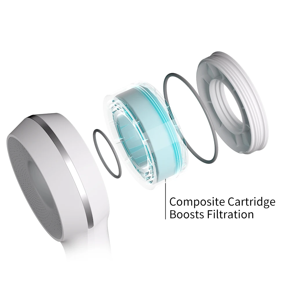 High-Pressure Filtered Shower Head with Handheld Rain Function Removes Micro Substances for Healthy Skin for Bathroom Use