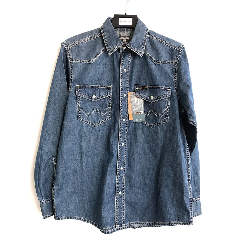 western denim shirt with snap button 2020