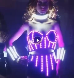 LED Robot Suit Costume With Glasses LED Stage Performance Luminous Clothing DJ Singer Dancer Light Clothing armor costumes