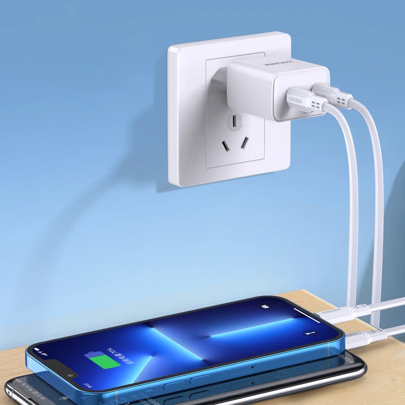 KAKUSIAG&JOKADE  Universal USB Wall Charger PD20W Dual port reverse fast charger set Eu Lighting to type-c reverse charging