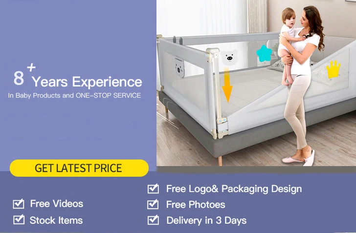 Adjustable Toddlers Railing Portable Bumper Bedrail Hot Sale Safety Baby Bed Fence Guard Rails For King Size Bed