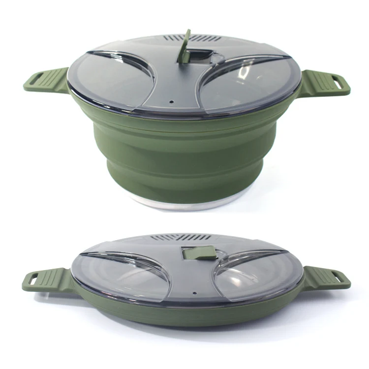 2.5L New Product Custom Silicone Collapsible Camping Cook Pot