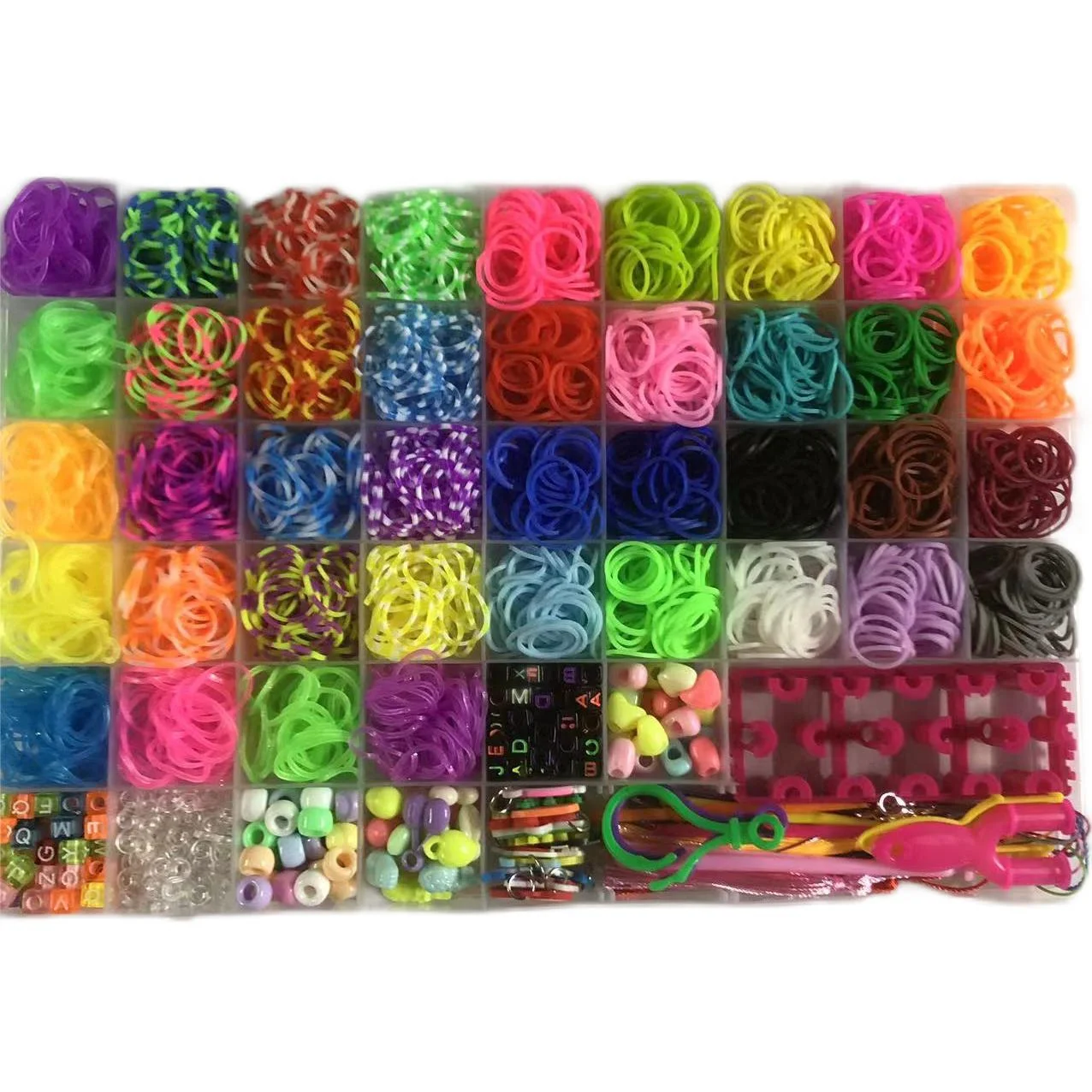 54 сетка Радужная резинка ручной работы ткач детская игрушка-головоломка DIY Color Резиновая лента плетеный браслет набор